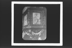 plaque de verre photographique ; La Réole, Reliquaire chaire (détail), par Joseph Tournier 1693