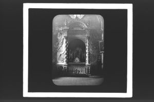 plaque de verre photographique ; Eglise de Rions, Retable (XVIII siècle)