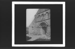 plaque de verre photographique ; portail de Sainte-Colombe