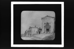 plaque de verre photographique ; Bazas, Eglise St Martin d’après J. Tessier
