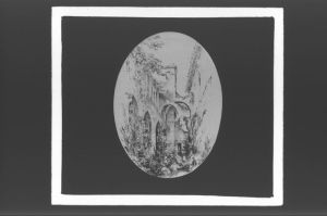 plaque de verre photographique ; Saint-Emilion, Chapelle des Cordeliers, Intérieur