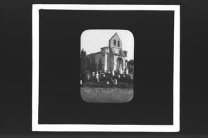 plaque de verre photographique ; Jean de Blaignac, église fortifiée