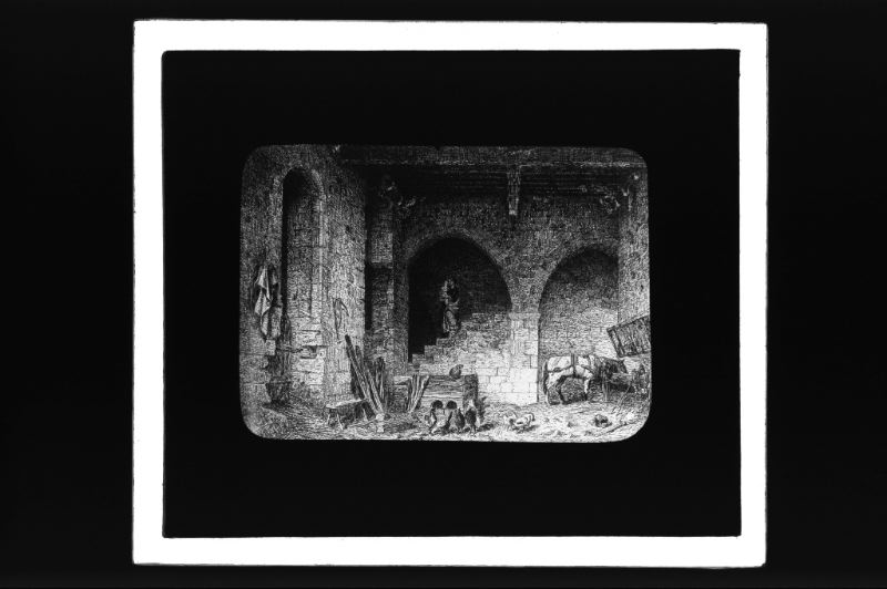 plaque de verre photographique ; Bazas, Poterne de la brèche, L. Drouyn