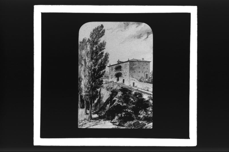 plaque de verre photographique ; Bazas, maison du XVII