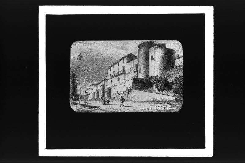 plaque de verre photographique ; Bazas, Porte du Gisquet avant les réparations