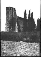 plaque de verre photographique ; église de Murat, Parlebosq, Landes
