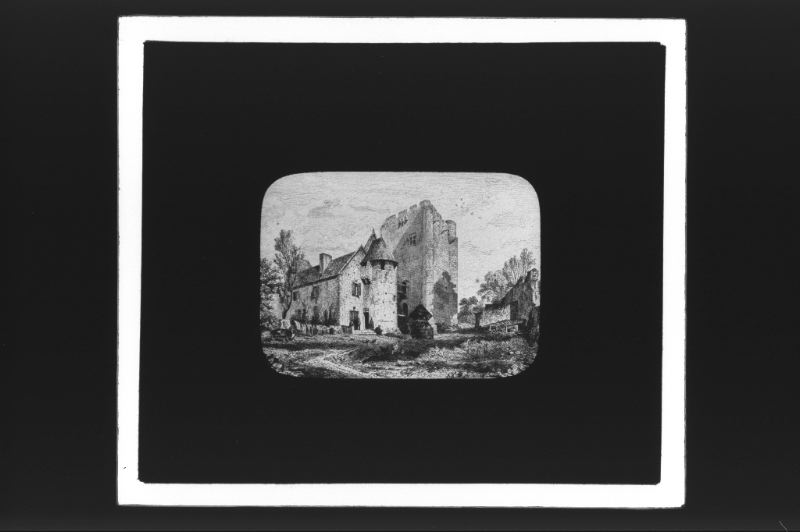 plaque de verre photographique ; Maison noble de Brugnac