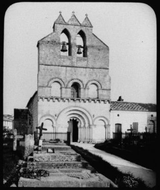 plaque de verre photographique ; Lalande-de-Libourne, Eglise XIII
