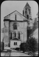 plaque de verre photographique ; Brantôme, Eglise ; abside