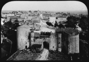 plaque de verre photographique ; Duras, vu de la tour principale