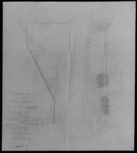 diapositive sur verre ; Palais Gallien - Projet de 1865 ; Dégagement des ruines du Palais Gallien approuvé par décret du 19 mai 1866 (titre de l'œuvre reproduite)