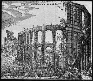 diapositive sur verre ; Palais Gallien de Vinet ; L'amphithéâtre de Bourdeaus (titre de l'œuvre reproduite)