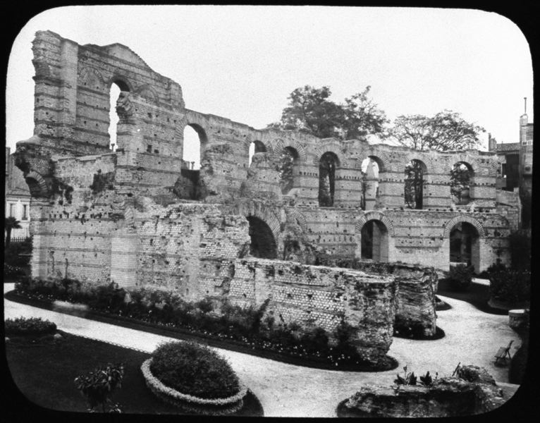 diapositive sur verre ; Ruines du Palais Gallien (état actuel)
