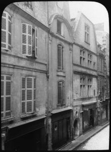 diapositive sur verre ; Bordeaux - Maisons Style XVIème et XVIIème siècle - Rue de la Fusterie