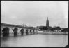 plaque de verre photographique ; Libourne, le pont de pierre