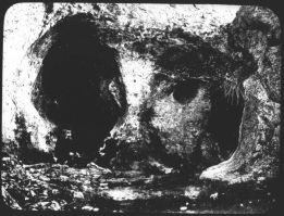 plaque de verre photographique ; Caverne de Font-de-Gaume, Entrée principale, (Capitan et Breuil,  La caverne de F. de G., pl. XLI)