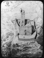 plaque de verre photographique ; château de Madaillan 1er état, (Tholin et Benouville, le château de Madaillan)