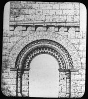 plaque de verre photographique ; Portail de l’église Sérignac (Tholin, Archit. relig. de l’Agenais)