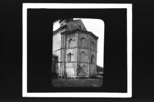 plaque de verre photographique ; Loupiac, église, chœur