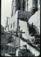 plaque de verre photographique ; Mont-Saint-Michel (Le) : le châtelet