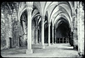 plaque de verre photographique ; Mont-Saint-Michel (Le) : La Merveille : Hôtes