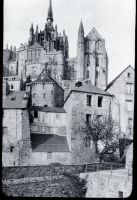 plaque de verre photographique ; Mont-Saint-Michel (Le) : vu des remparts