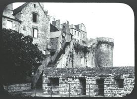 plaque de verre photographique ; Mont-Saint-Michel (Le) : tour nord : escalier