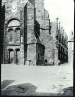 plaque de verre photographique ; Corlay : église : bas-côté
