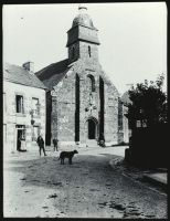 plaque de verre photographique ; Corlay : église