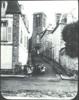 plaque de verre photographique ; Lannion : église de Saint-Jean-de-Baly : clocher