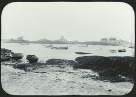 plaque de verre photographique ; Trégastel : rochers sur le littoral