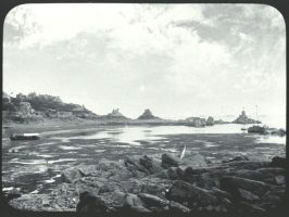 plaque de verre photographique ; Ile-de-Bréhat : la côte