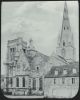 plaque de verre photographique ; Guingamp : place, église...