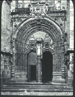 plaque de verre photographique ; Guingamp : église Notre-Dame-de-Bon-Secours : portail