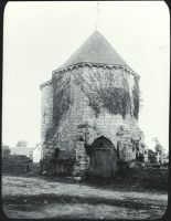 plaque de verre photographique ; Langourla : chapelle octogone