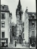plaque de verre photographique ; Morlaix : église Saint-Melaine, calvaire