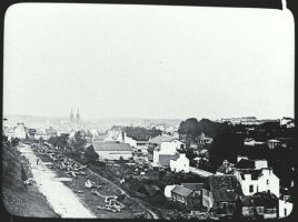 plaque de verre photographique ; Quimper : vue générale de la ville