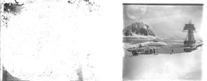 plaque de verre photographique ; Le Français arrivant à son point d’hivernage - 5 mars 1904