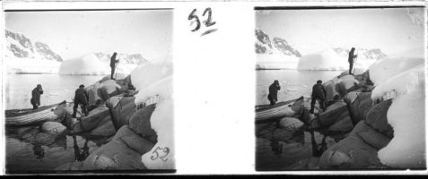 plaque de verre photographique ; Excursion en baleinière