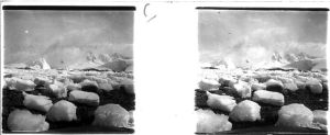 plaque de verre photographique ; Icebergs tabulaires