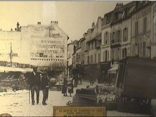 Le marché de Suresnes en 1895 après démolition de la vieille mairie construite en 1787