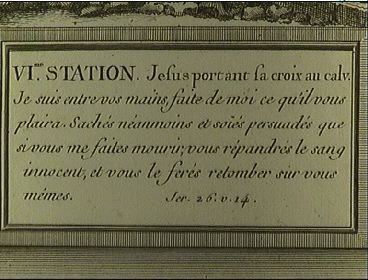 Sixième Station du Calvaire du Mont-Valérien : Jésus portant sa croix au Calvaire