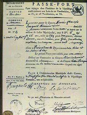Passeport de Bougault, premier maire de Suresnes