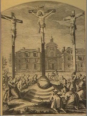 Huitième Station du Calvaire du Mont-Valérien : Jésus Elevé en croix