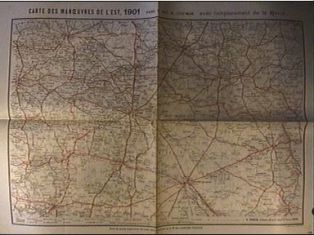 Carte des manoeuvres de l'est, 1901