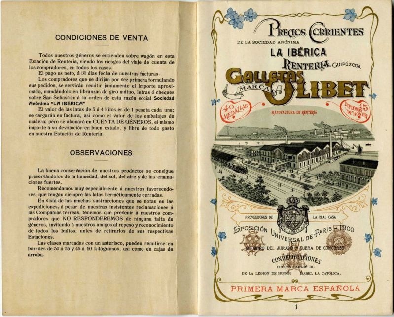 Catalogue “Galletas Olibet - Primera marca española”