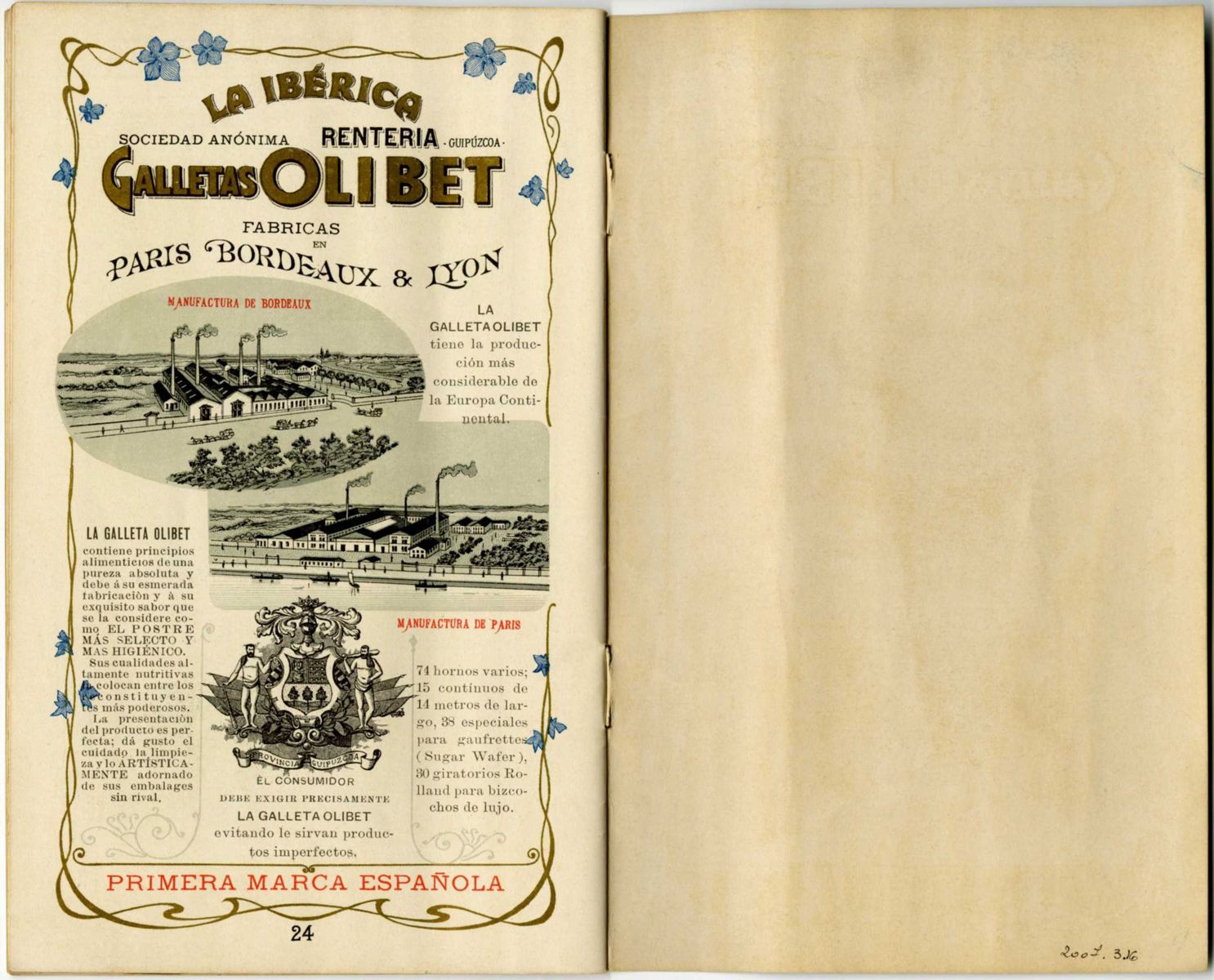Catalogue “Galletas Olibet - Primera marca española”