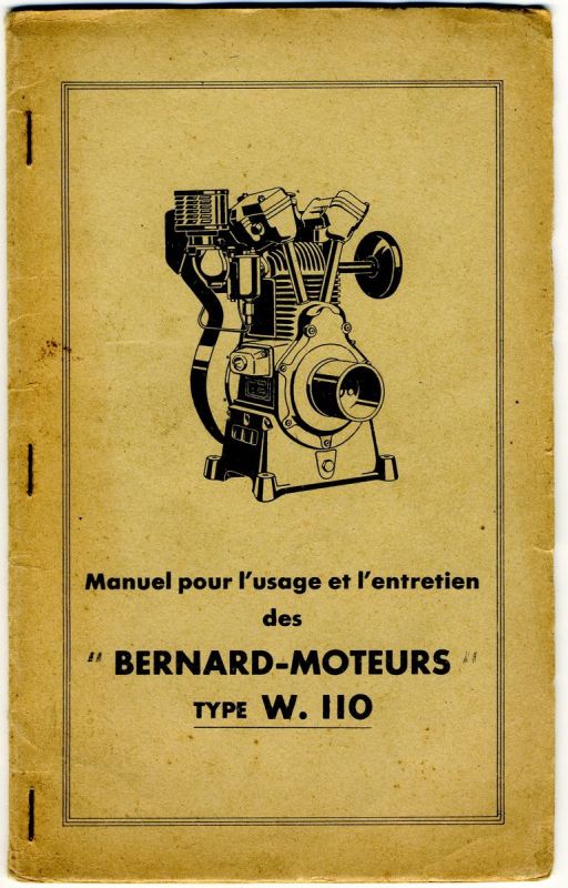 Manuel d'entretien des "Bernard-Moteurs" type W.110
