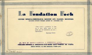 La Fondation Foch : centre médico-chirurgical destiné aux classes moyennes (Titre fictif)