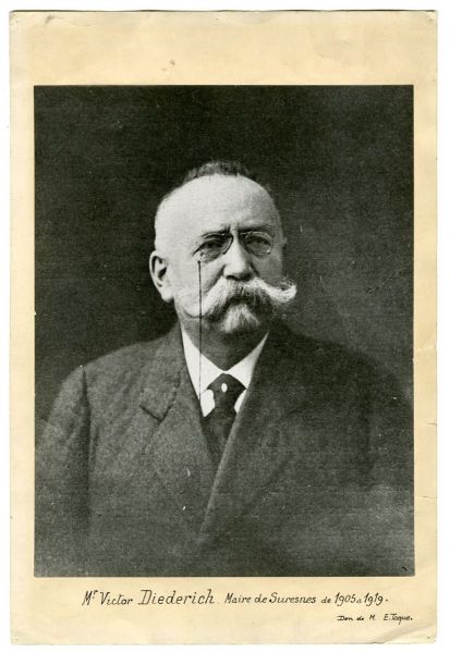 Mr Victor Diederich. Maire de Suresnes de 1905 à 1919